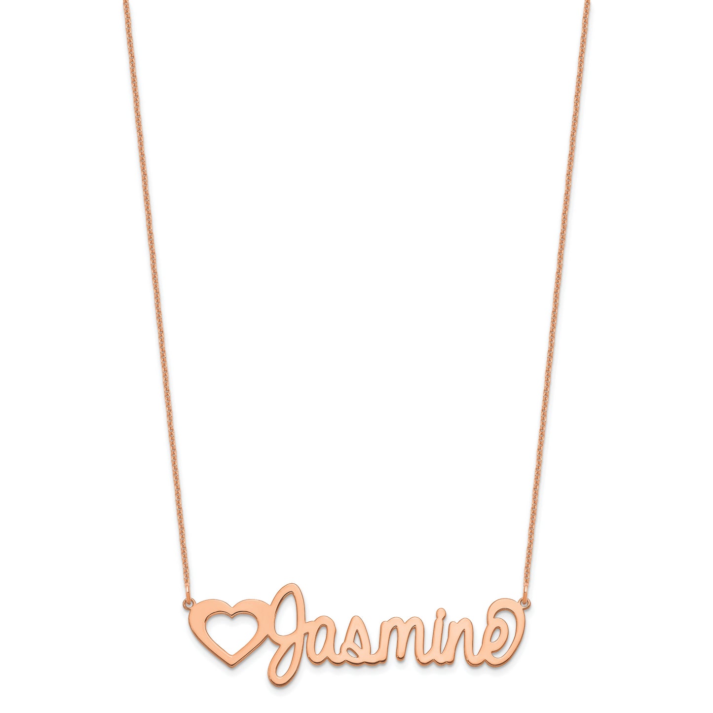 14K Rose Gold Large Customized Name Plate Necklace