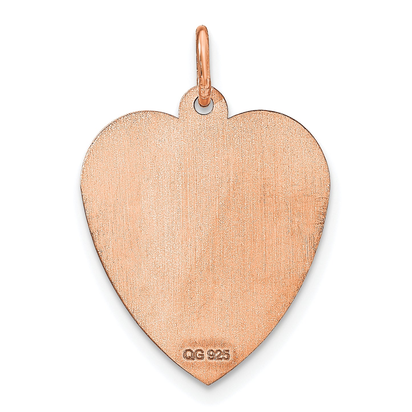 Sterling Silver Rose Gold plated Large Heart Disc with Name Charm