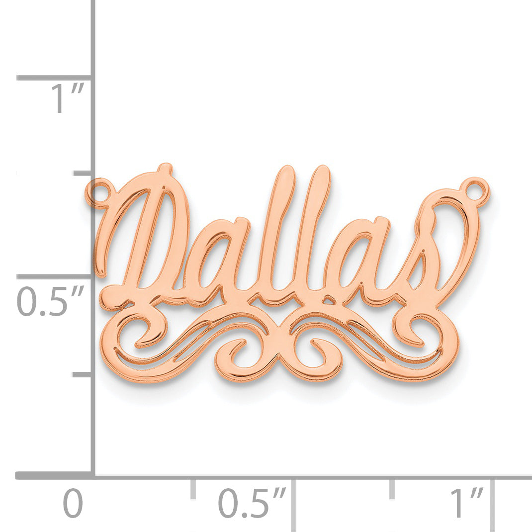 Sterling Silver Rose Gold plated Polished Name Plate