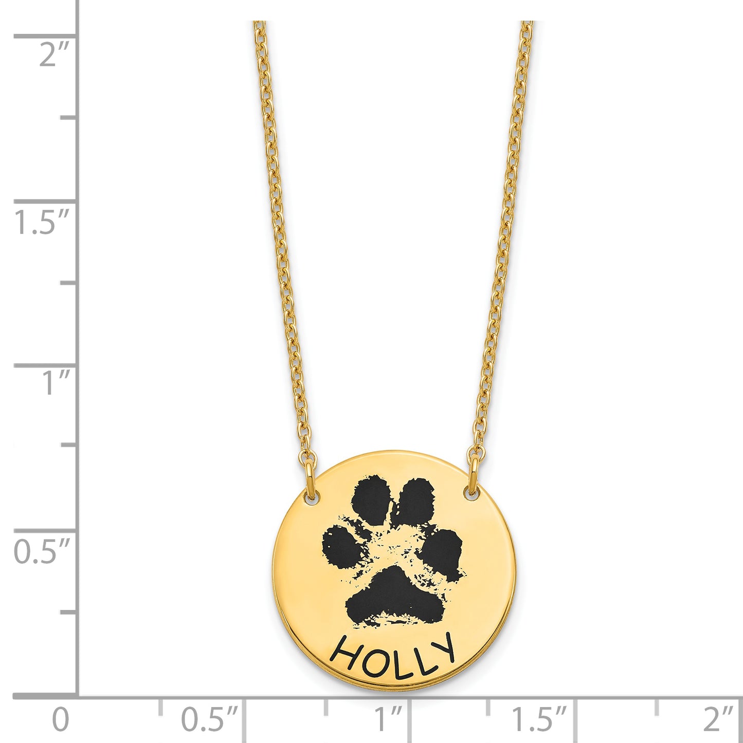 Sterling Silver Gold plated Small Enameled Paw Print Necklace