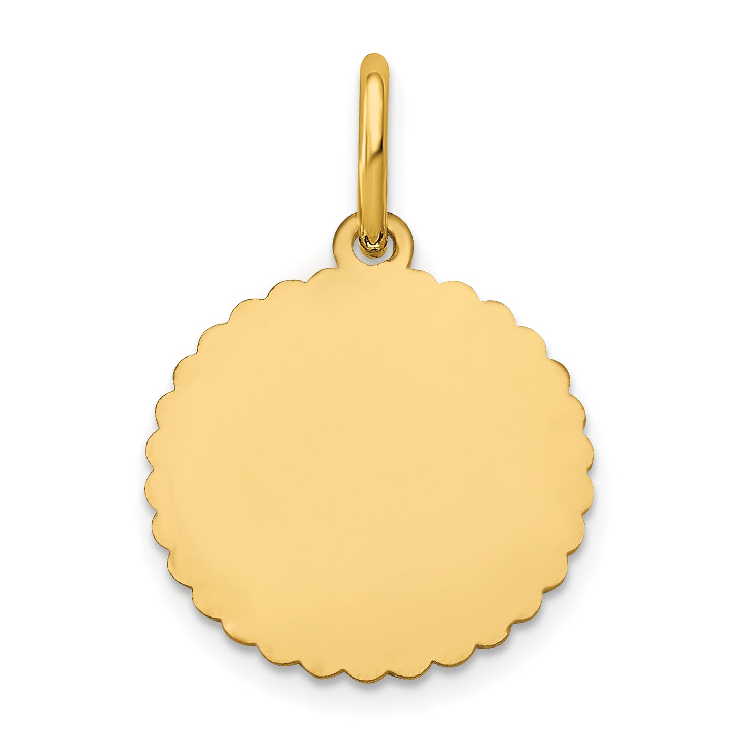 Sterling Silver Gold plated Scalloped Round Disc with Name Charm