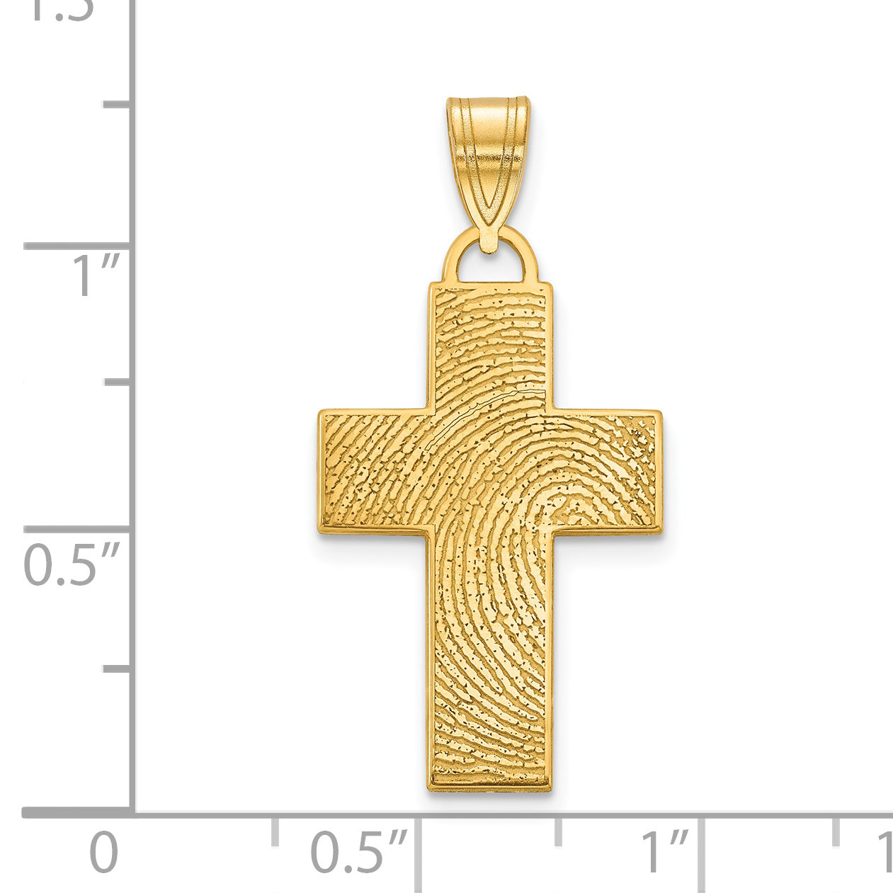 Sterling Silver Gold plated Large Cross Fingerprint Pendant