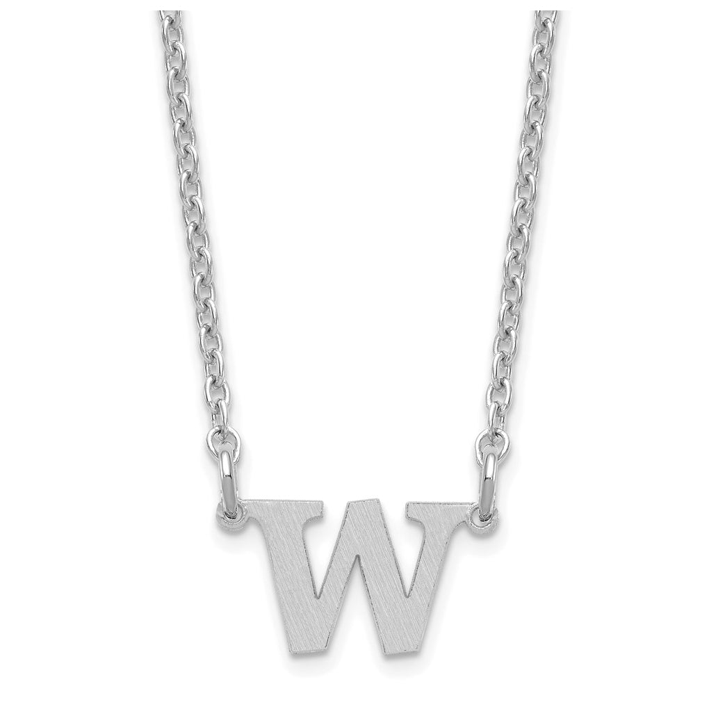 14K Yellow Or White Or Rose Gold Or Sterling Silver Gold Plated Satin Initial Necklace