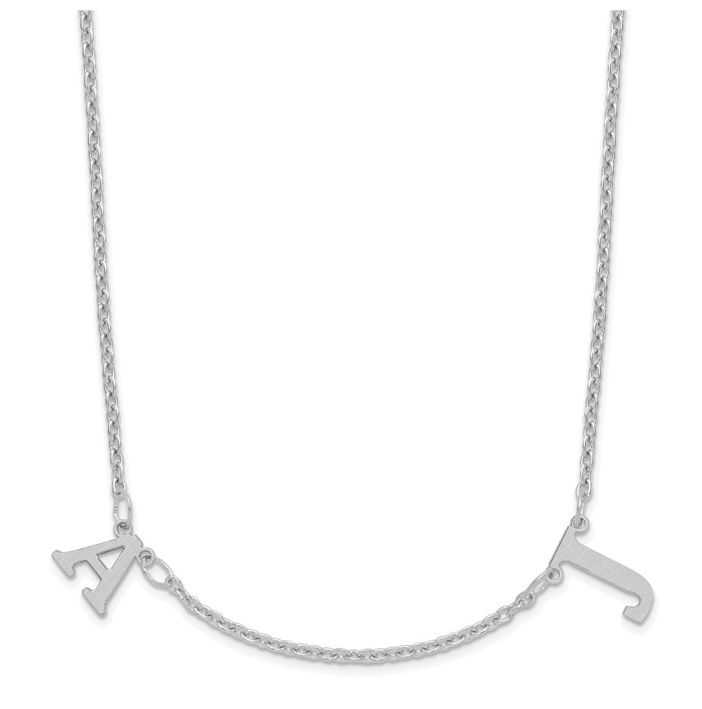 14K Yellow Or White Or Rose Gold Or Sterling Silver Gold Plated Satin Initial Necklace