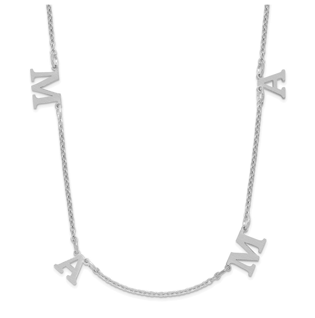 14K Yellow Or White Or Rose Gold Or Sterling Silver Gold Plated Satin Initial Necklace