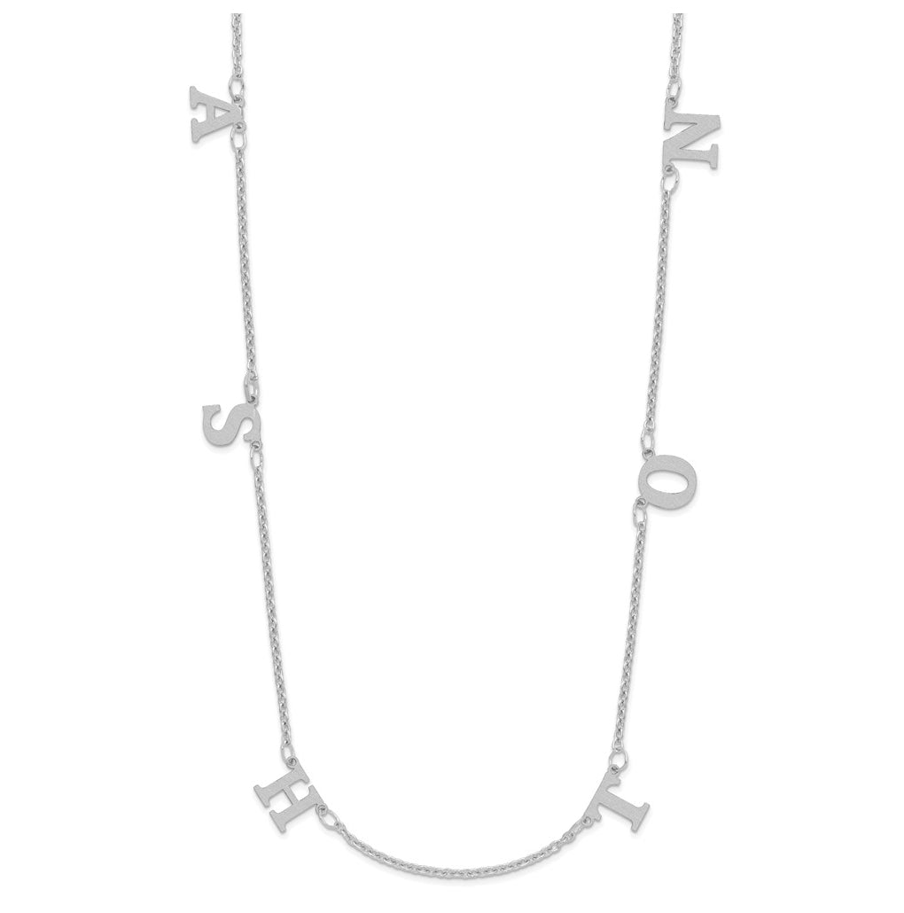 14K Yellow Or White Or Rose Gold Or Sterling Silver Gold Plated Satin Initial Necklace