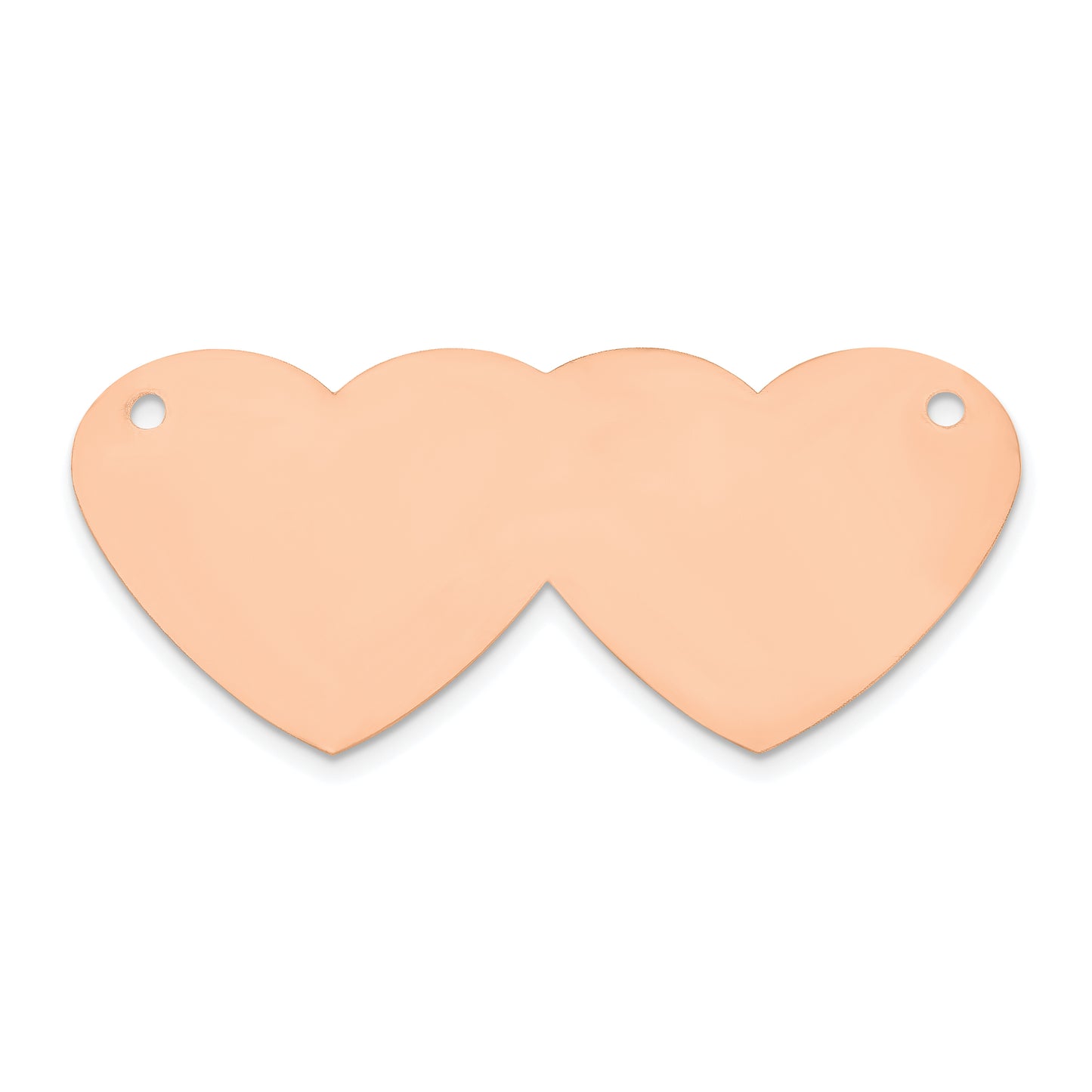 14K Rose Gold Double Heart Name Plate