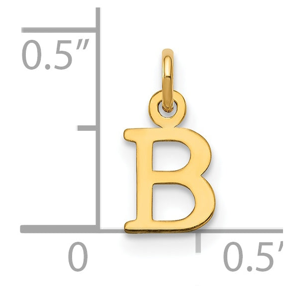 14K Yellow Gold Cutout Letter B Initial Pendant