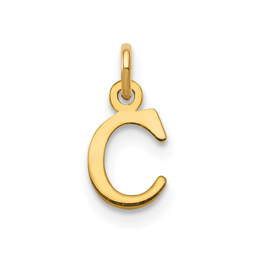 14K Yellow Gold Cutout Letter C Initial Pendant