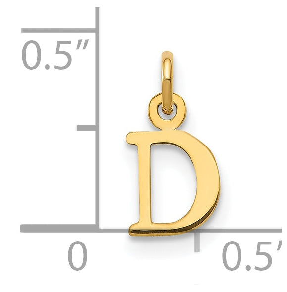 14K Yellow Gold Cutout Letter D Initial Pendant