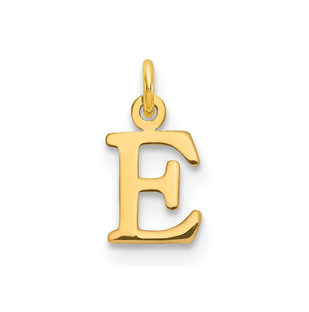 14K Yellow Gold Cutout Letter E Initial Pendant