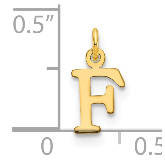 14K Yellow Gold Cutout Letter F Initial Pendant