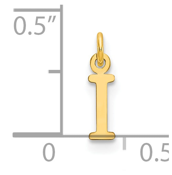 14K Yellow Gold Cutout Letter I Initial Pendant