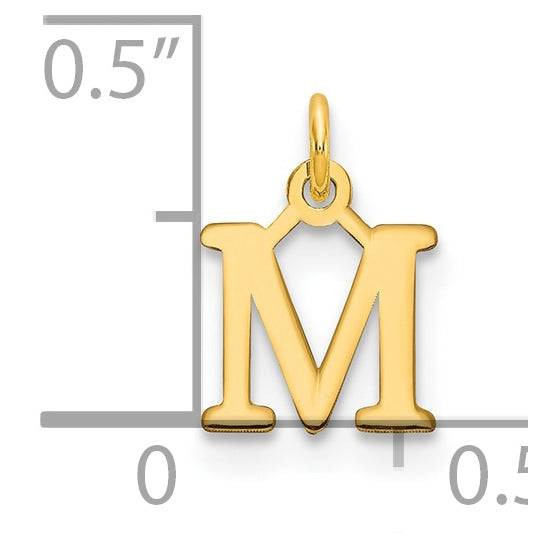 14K Yellow Gold Cutout Letter M Initial Pendant