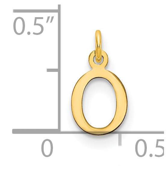 14K Yellow Gold Cutout Letter O Initial Pendant