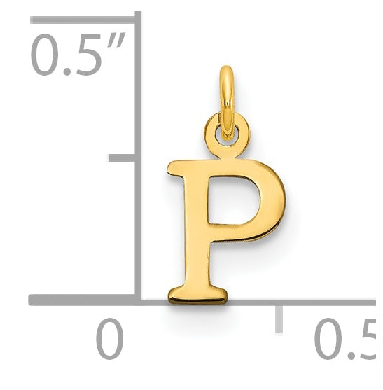 14K Yellow Gold Cutout Letter P Initial Pendant