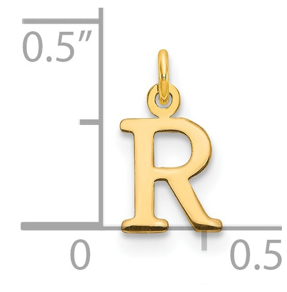 14K Yellow Gold Cutout Letter R Initial Pendant