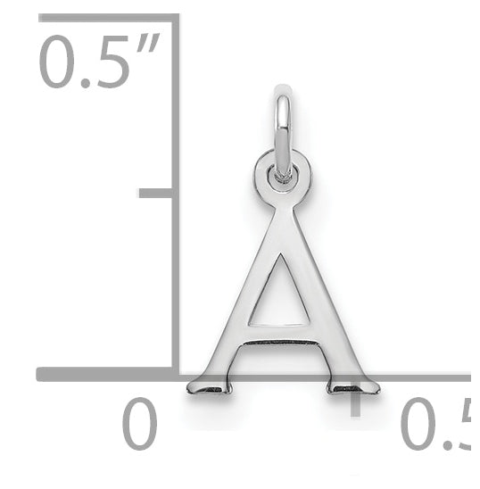10K White Gold Cutout Letter A Initial Charm