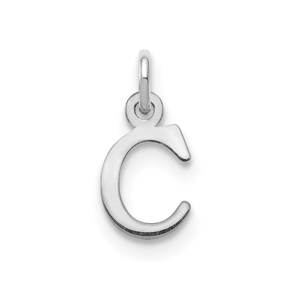 14K White Gold Cutout Letter C Initial Pendant