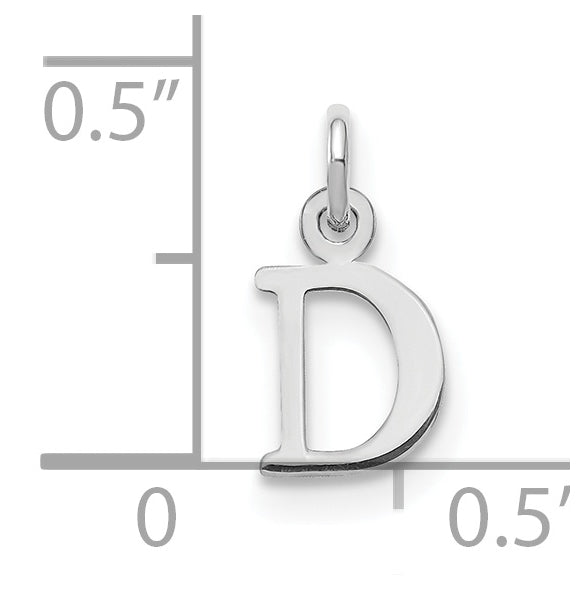 10K White Gold Cutout Letter D Initial Charm