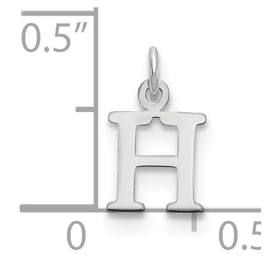10K White Gold Cutout Letter H Initial Charm