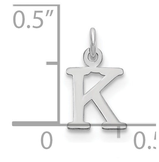 10K White Gold Cutout Letter K Initial Charm