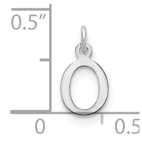 10K White Gold Cutout Letter O Initial Charm