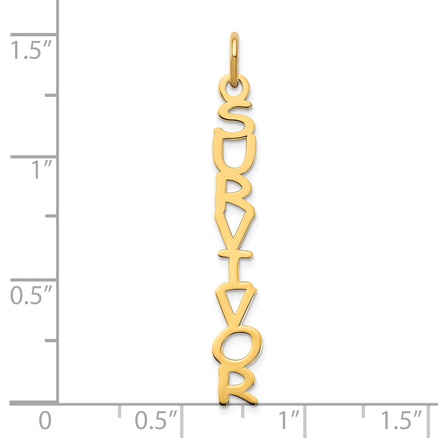 14K Yellow Gold Comic Sans Font Vertical Name Plate Charm