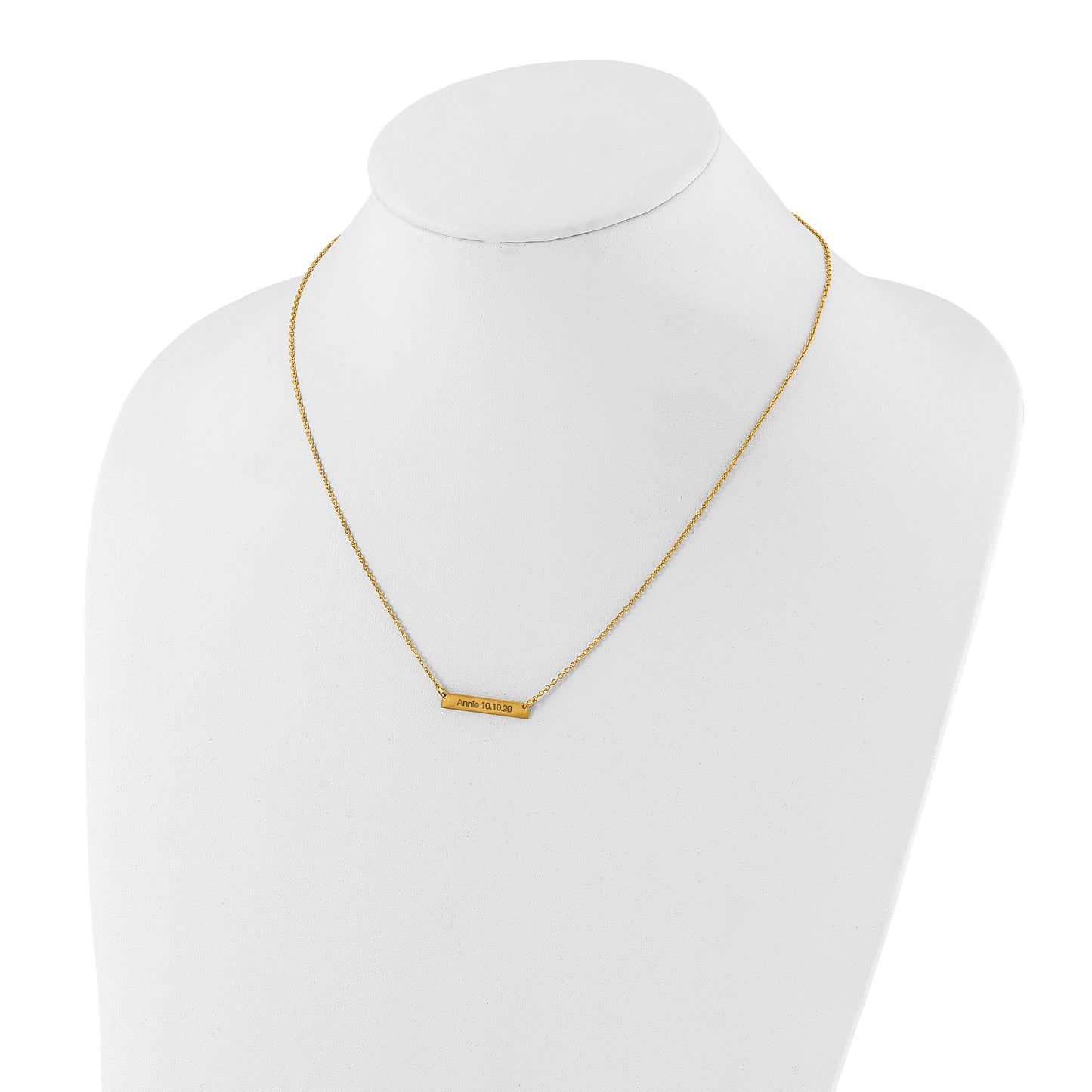 Sterling Silver Gold plated Brushed 1 Station Necklace