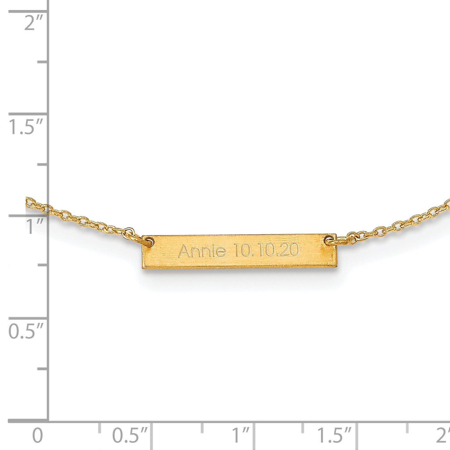 Sterling Silver Gold plated Brushed 1 Station Necklace
