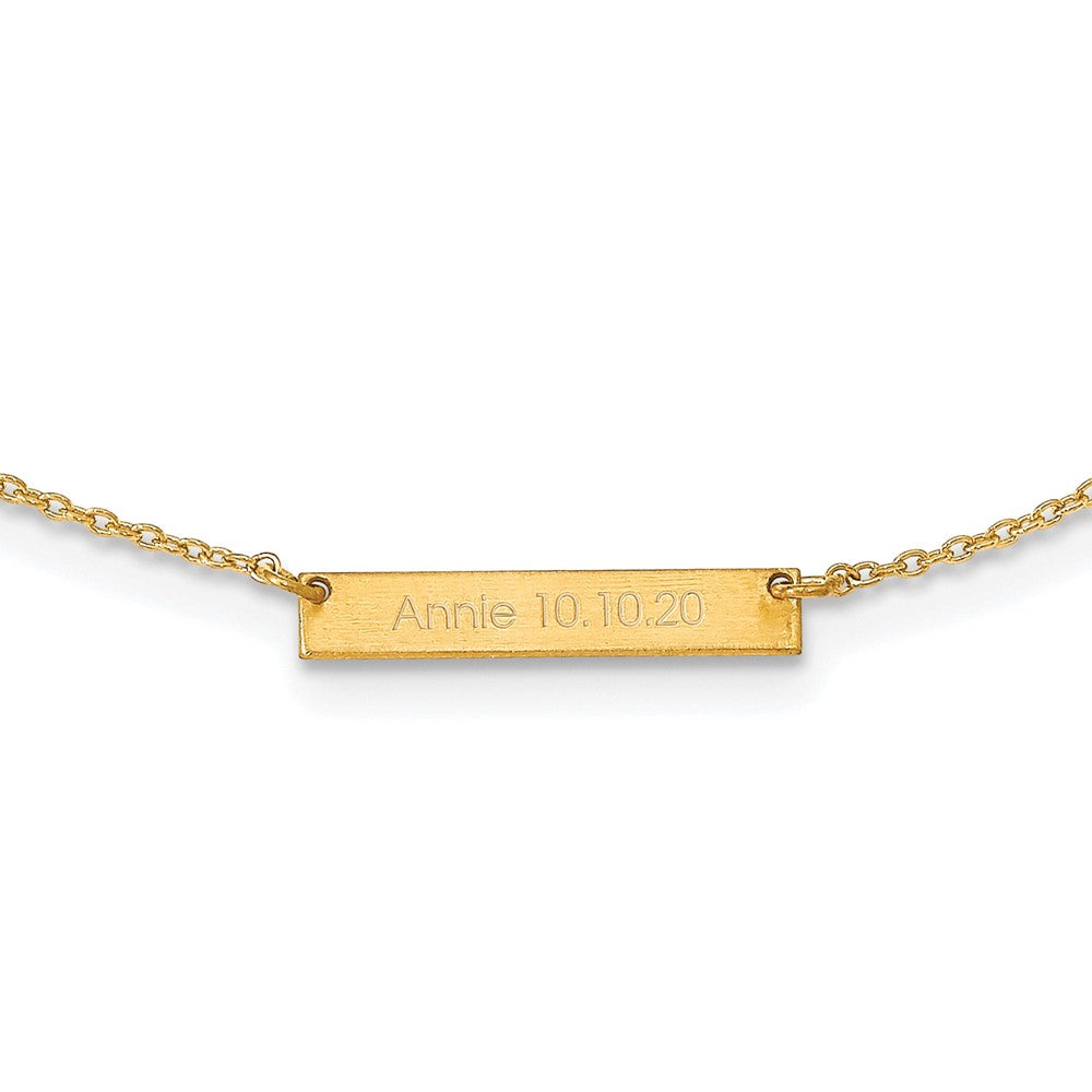 Sterling Silver Gold plated Brushed 1 Station Necklace