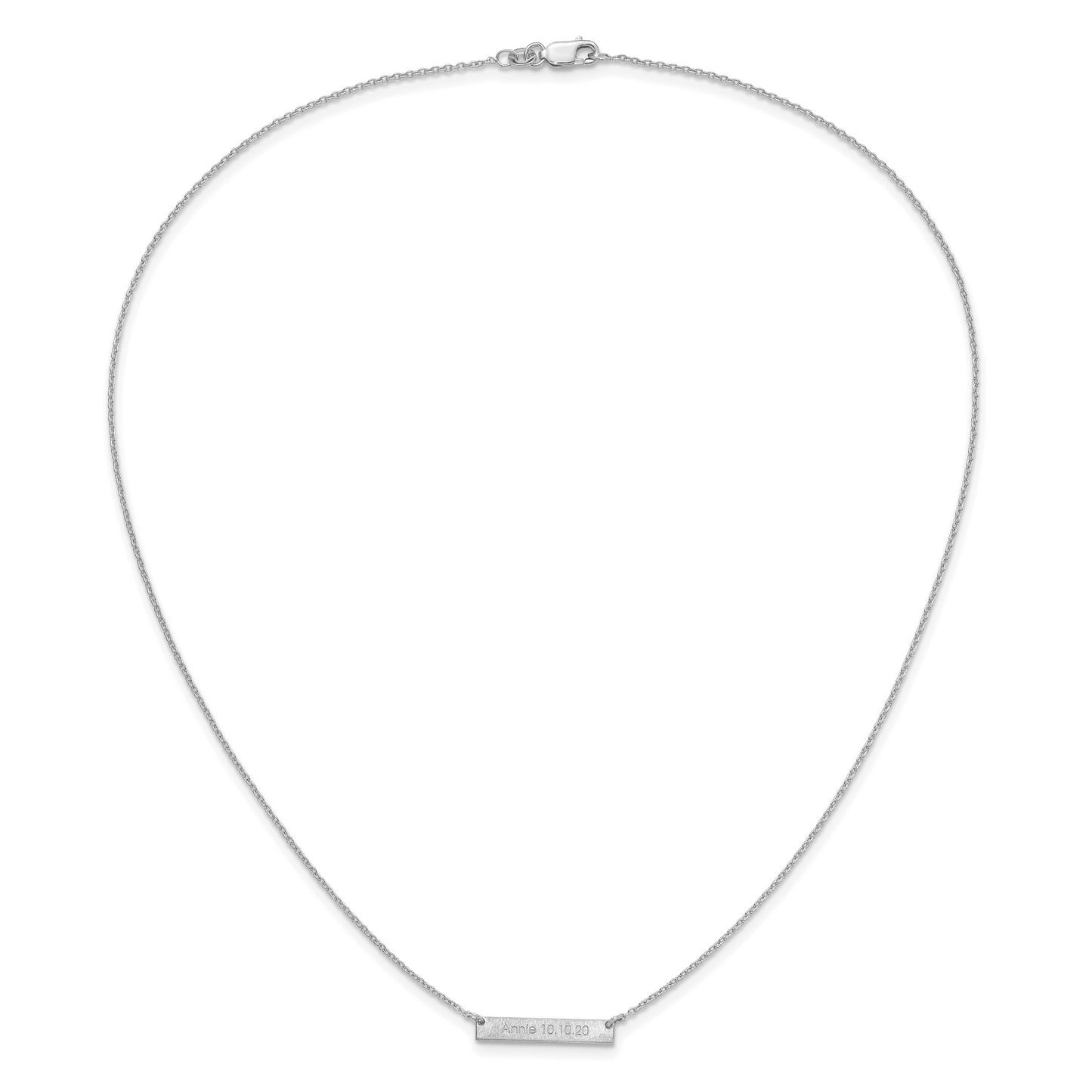 14K White Gold Brushed 1 Station Necklace