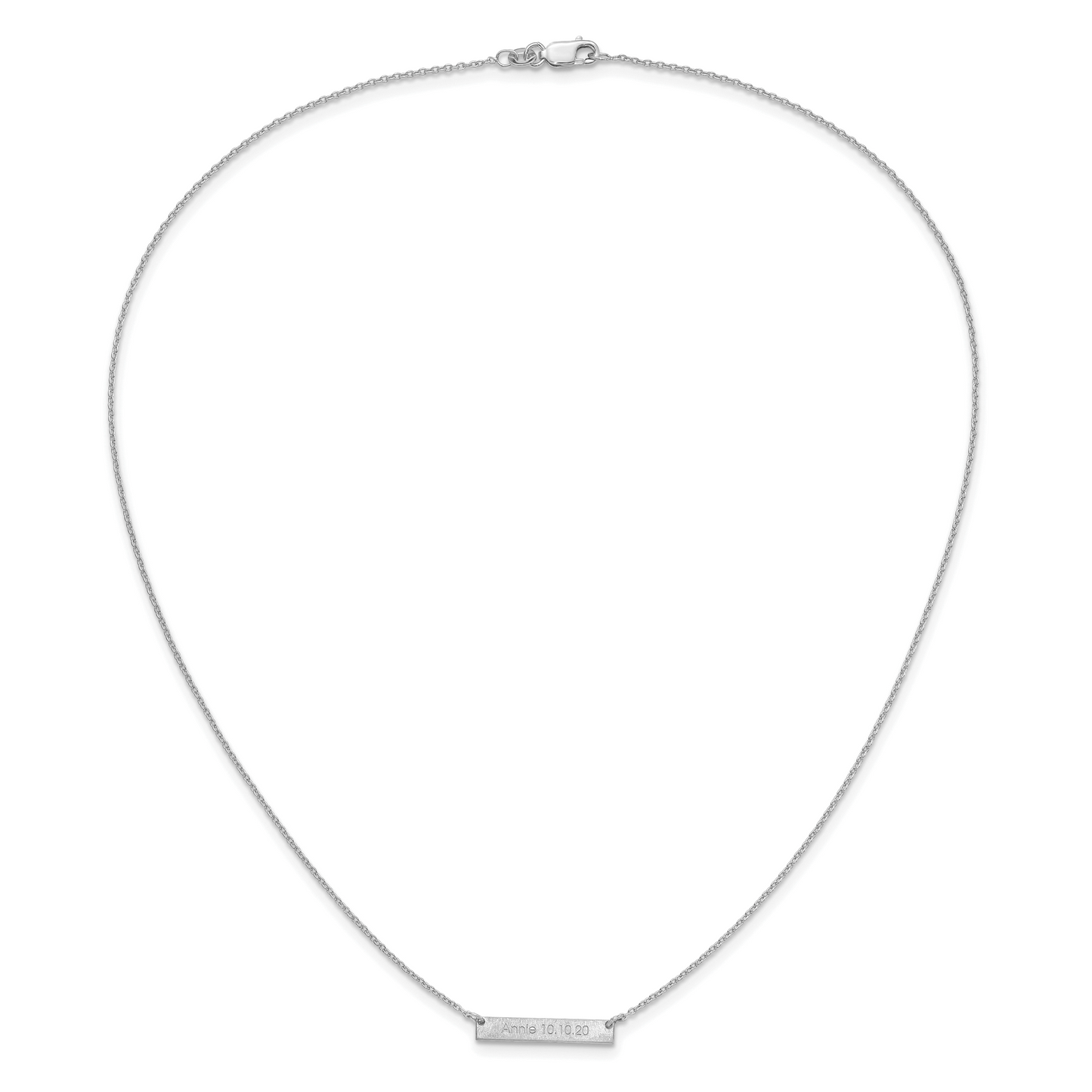 Sterling Silver Rhodium plated Brushed 1 Station Necklace
