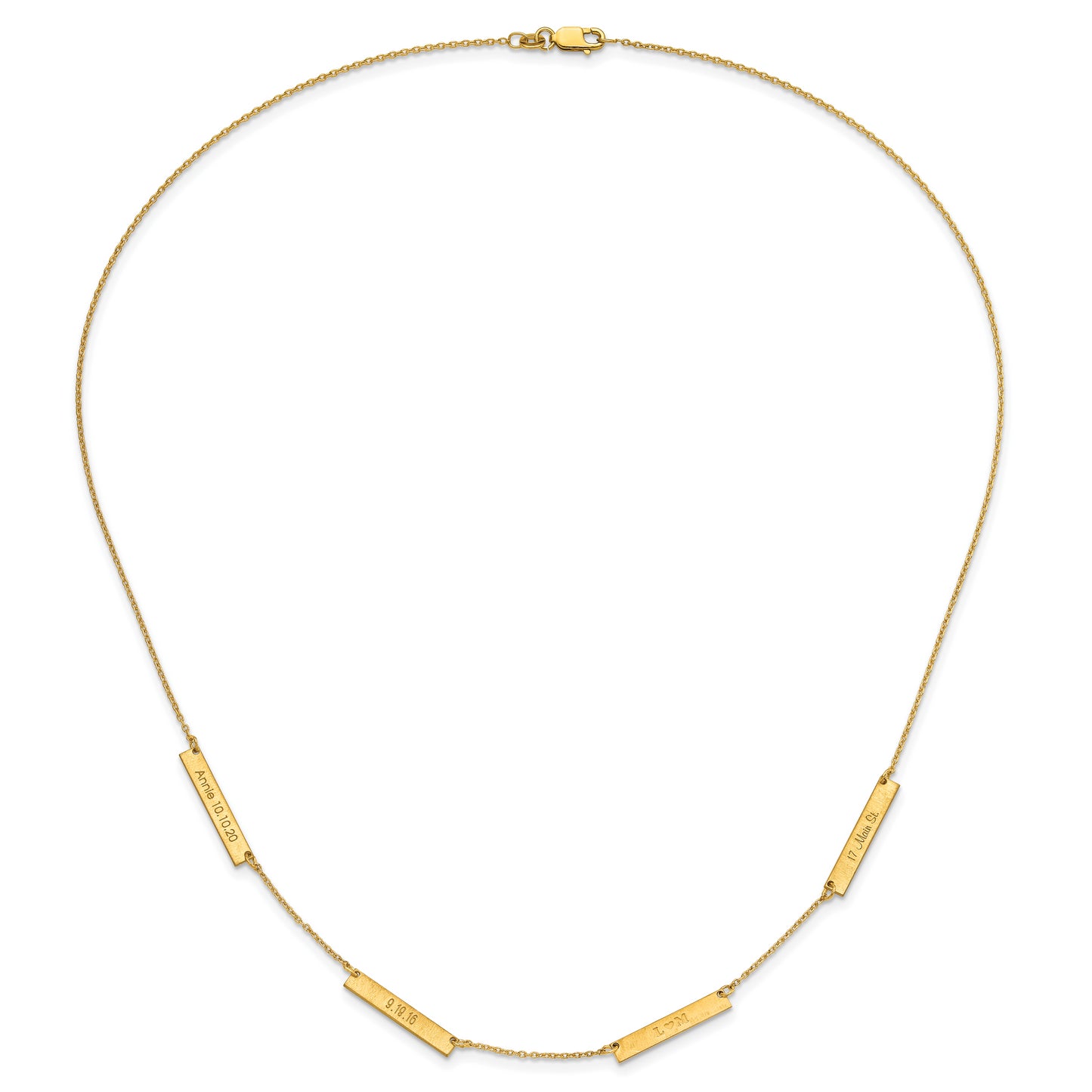 Sterling Silver Gold plated Brushed 4 Station Necklace