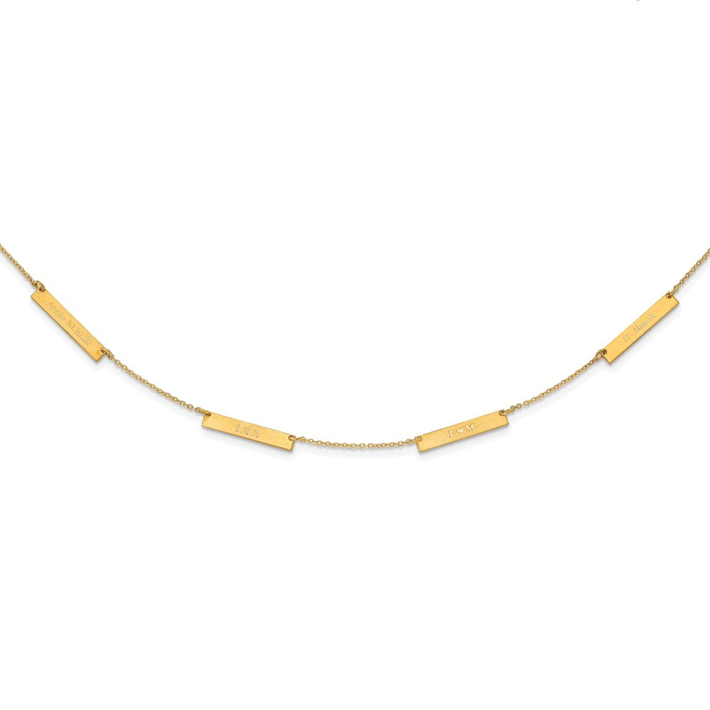 Sterling Silver Gold plated Brushed 4 Station Necklace
