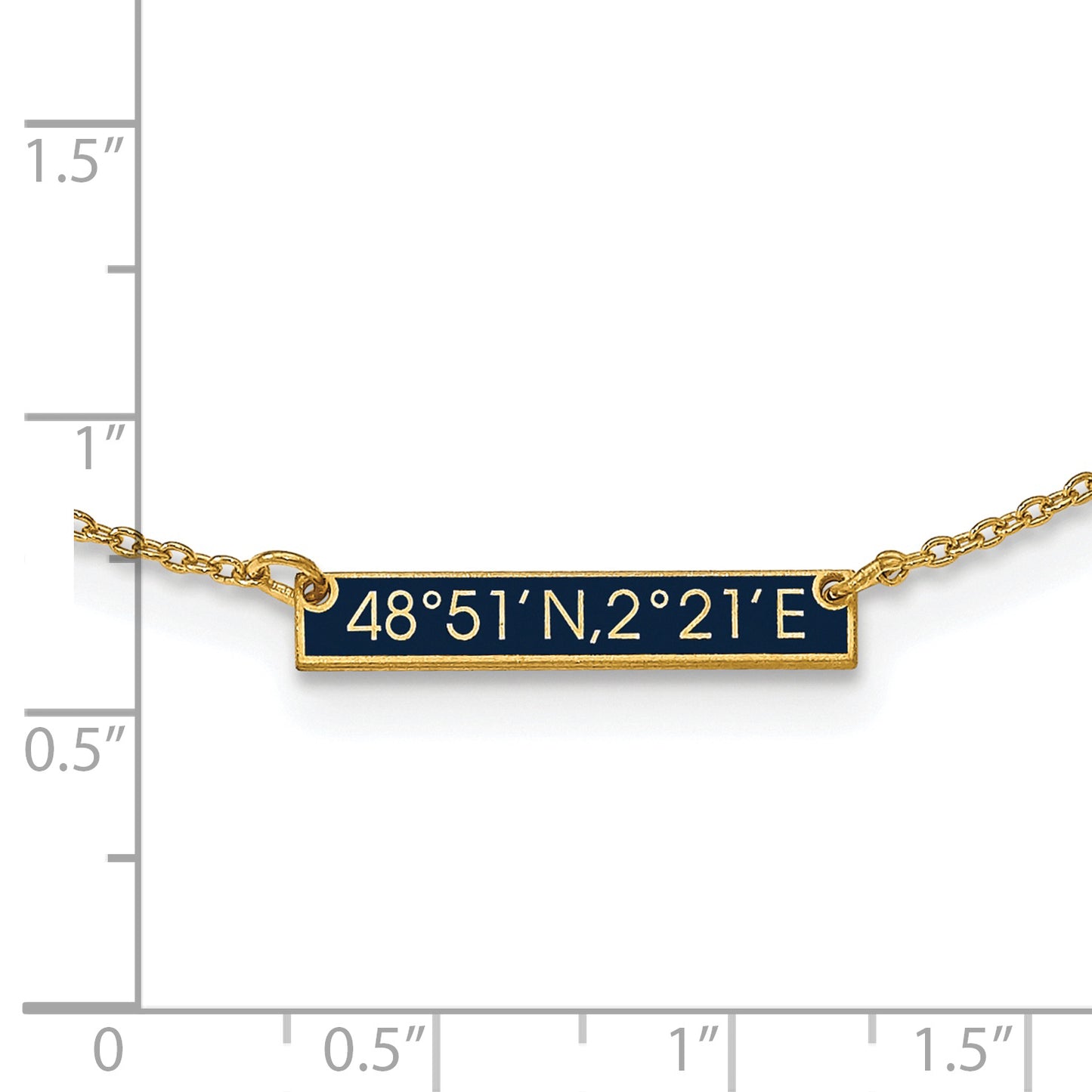 Sterling Silver Gold plated Brushed Enameled 1 Station Necklace