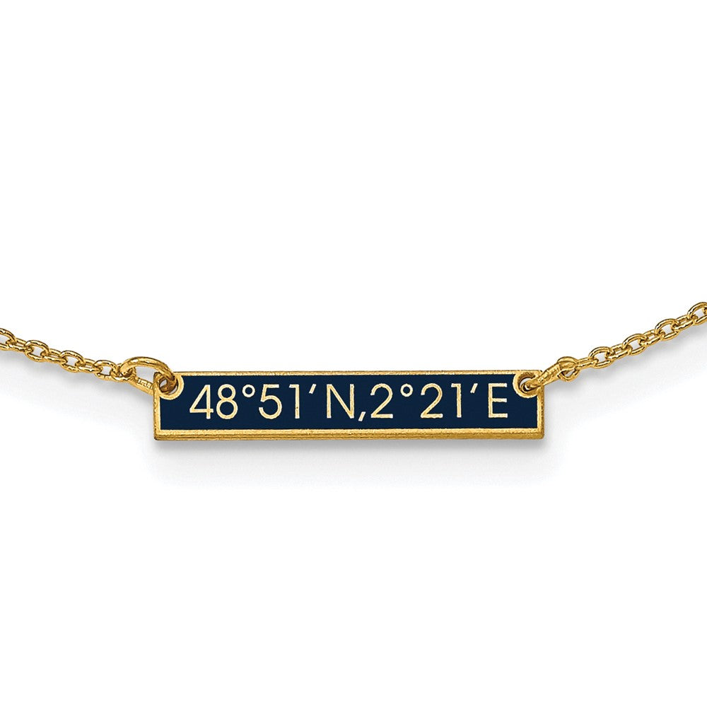 Sterling Silver Gold plated Brushed Enameled 1 Station Necklace
