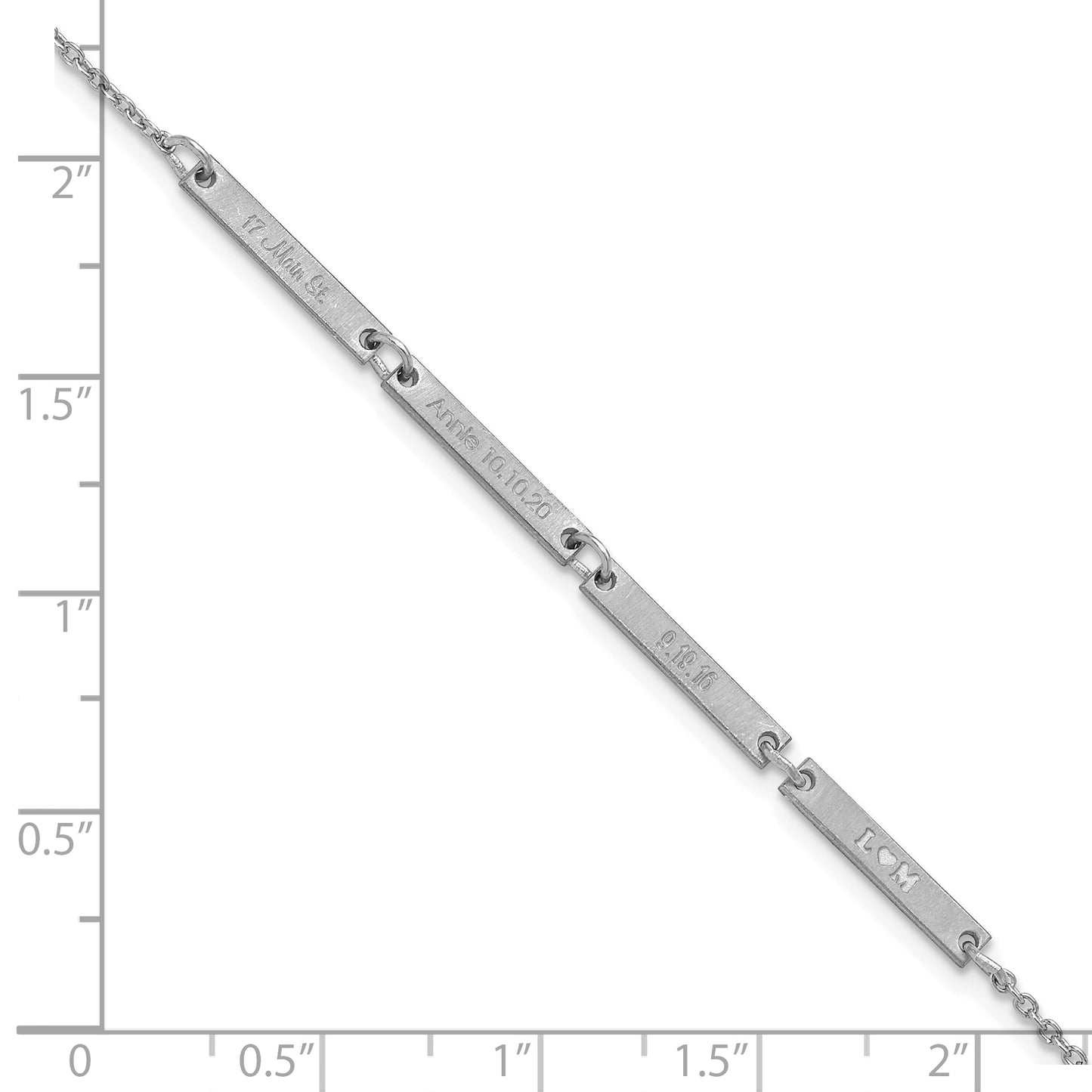 10K White Gold Brushed 4 Station Diamond Bracelet