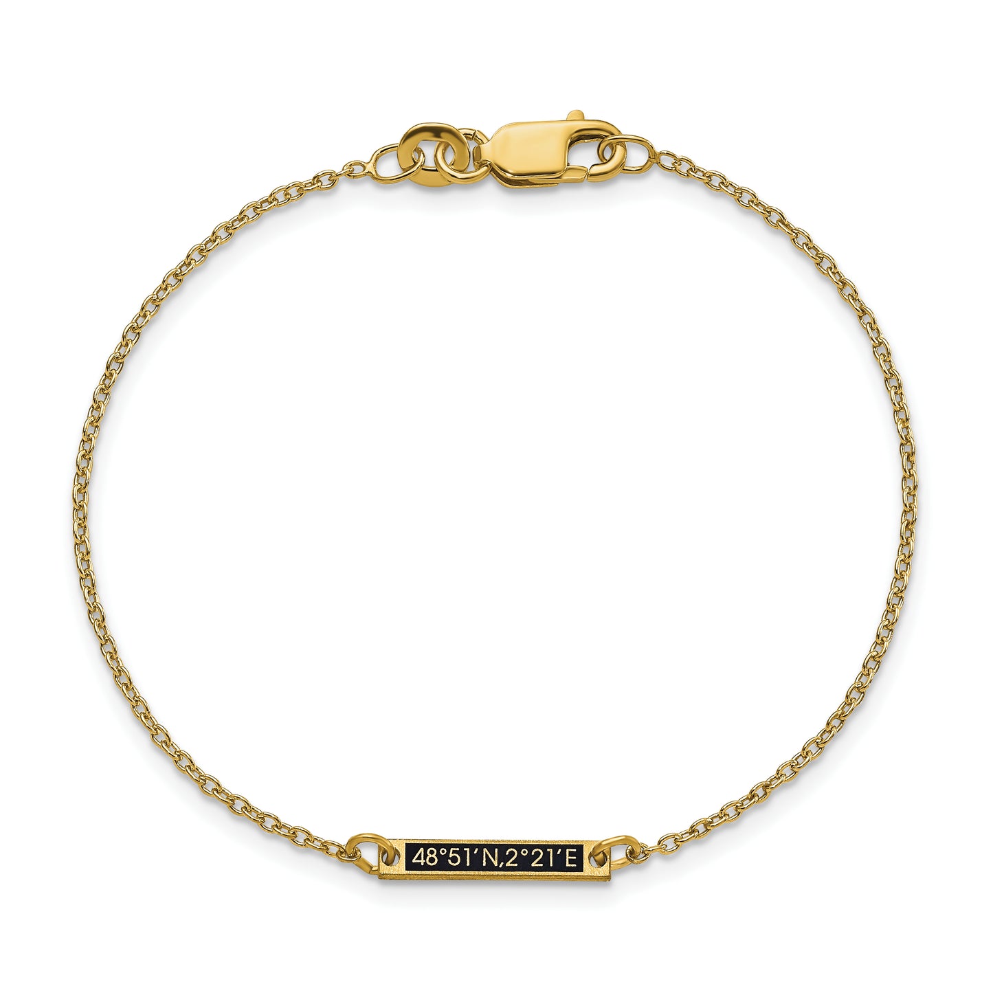 Sterling Silver Gold plated Brushed Enameled 1 Station Bracelet