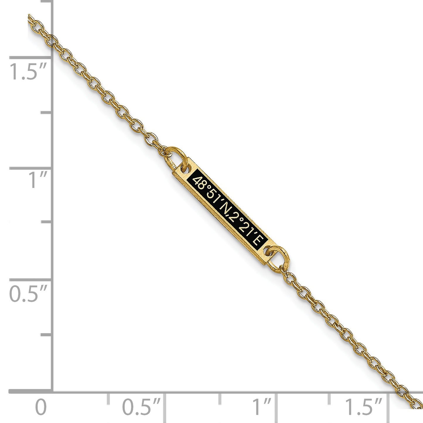14K Yellow Gold Brushed Enameled 1 Station Bracelet