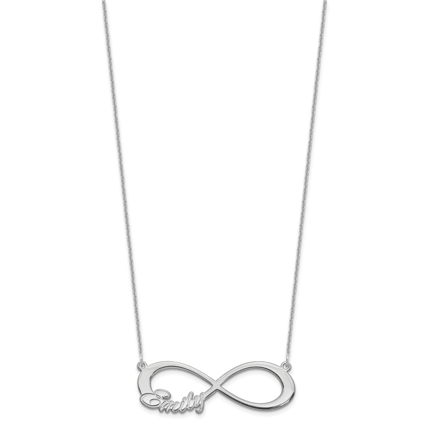 14K White Gold 1 Name Infinity Necklace