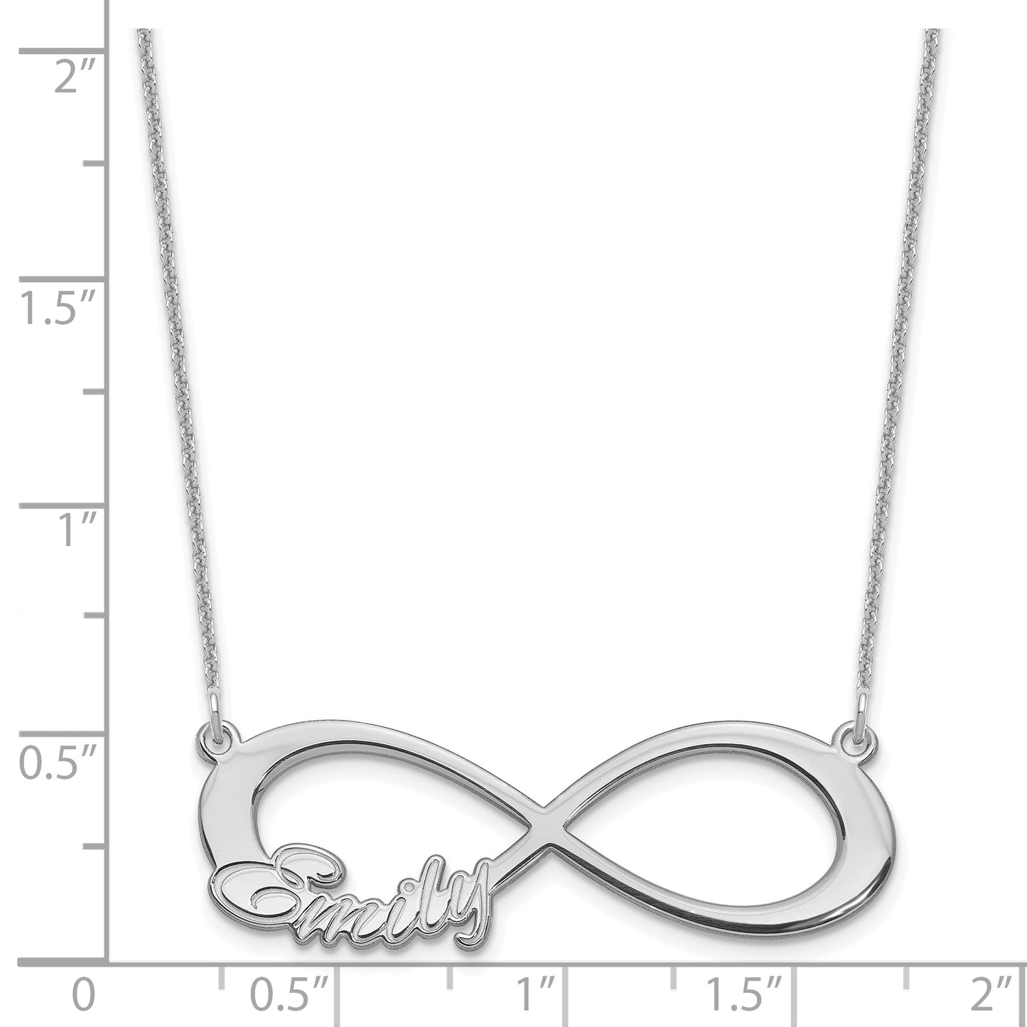 14K White Gold 1 Name Infinity Necklace