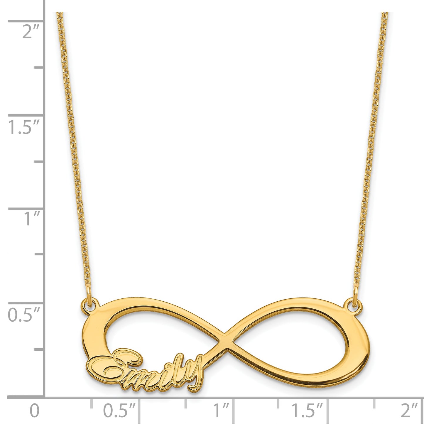 14K Yellow Gold 1 Name Infinity Necklace