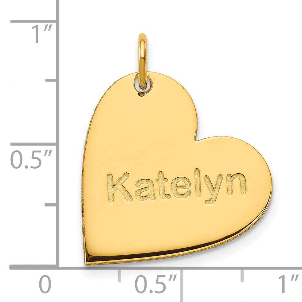 Sterling Silver Gold plated Personalized Heart Charm