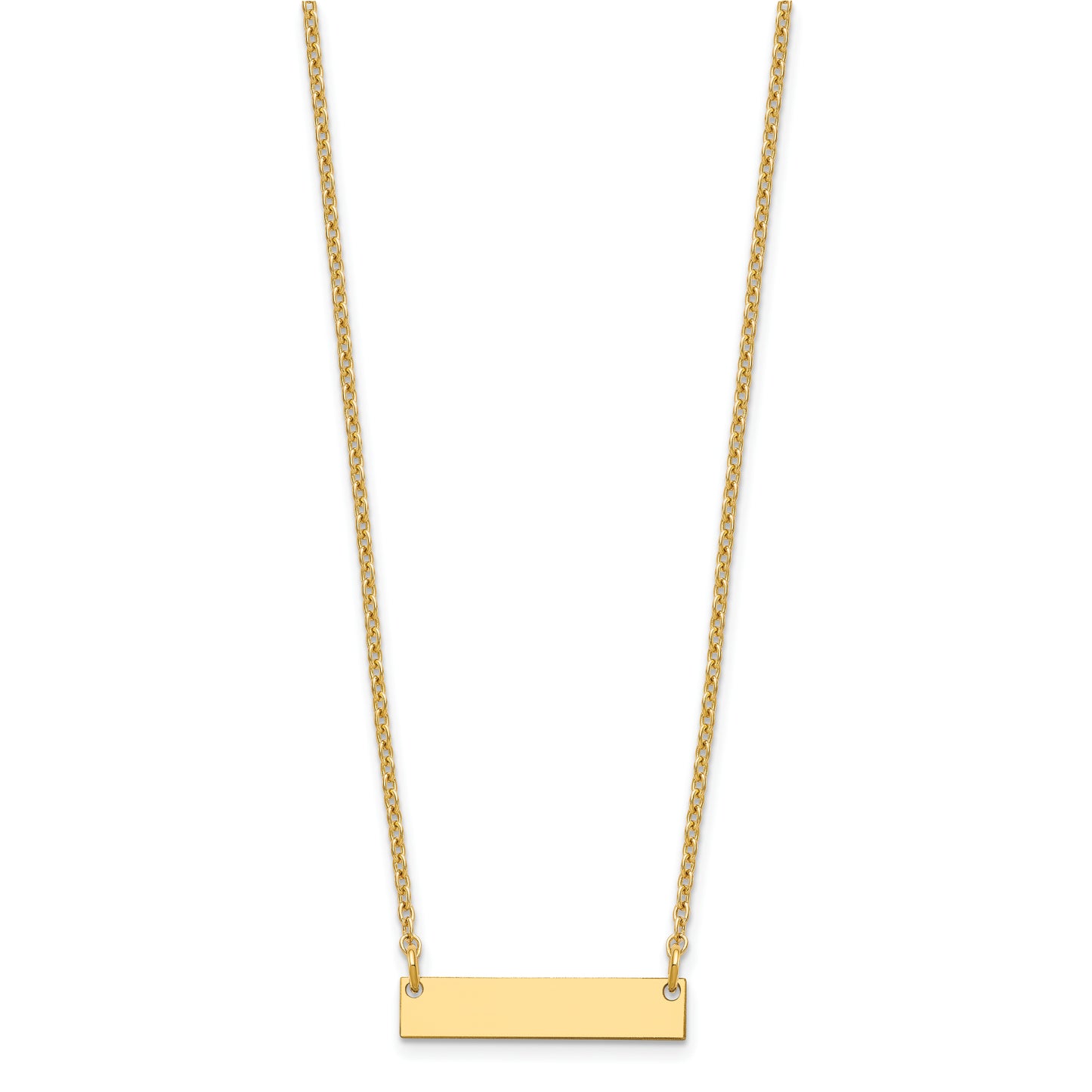 Sterling Silver Gold plated Small Polished Blank Bar Necklace