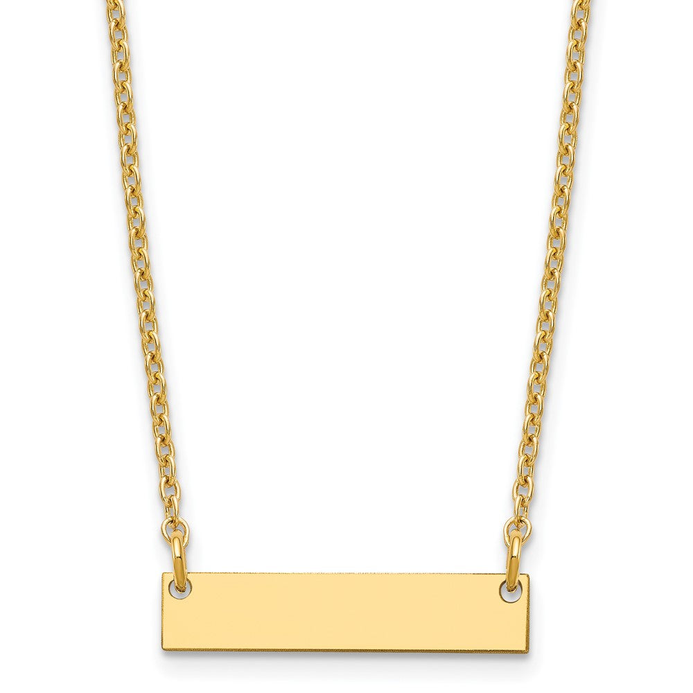 Sterling Silver Gold plated Small Polished Blank Bar Necklace