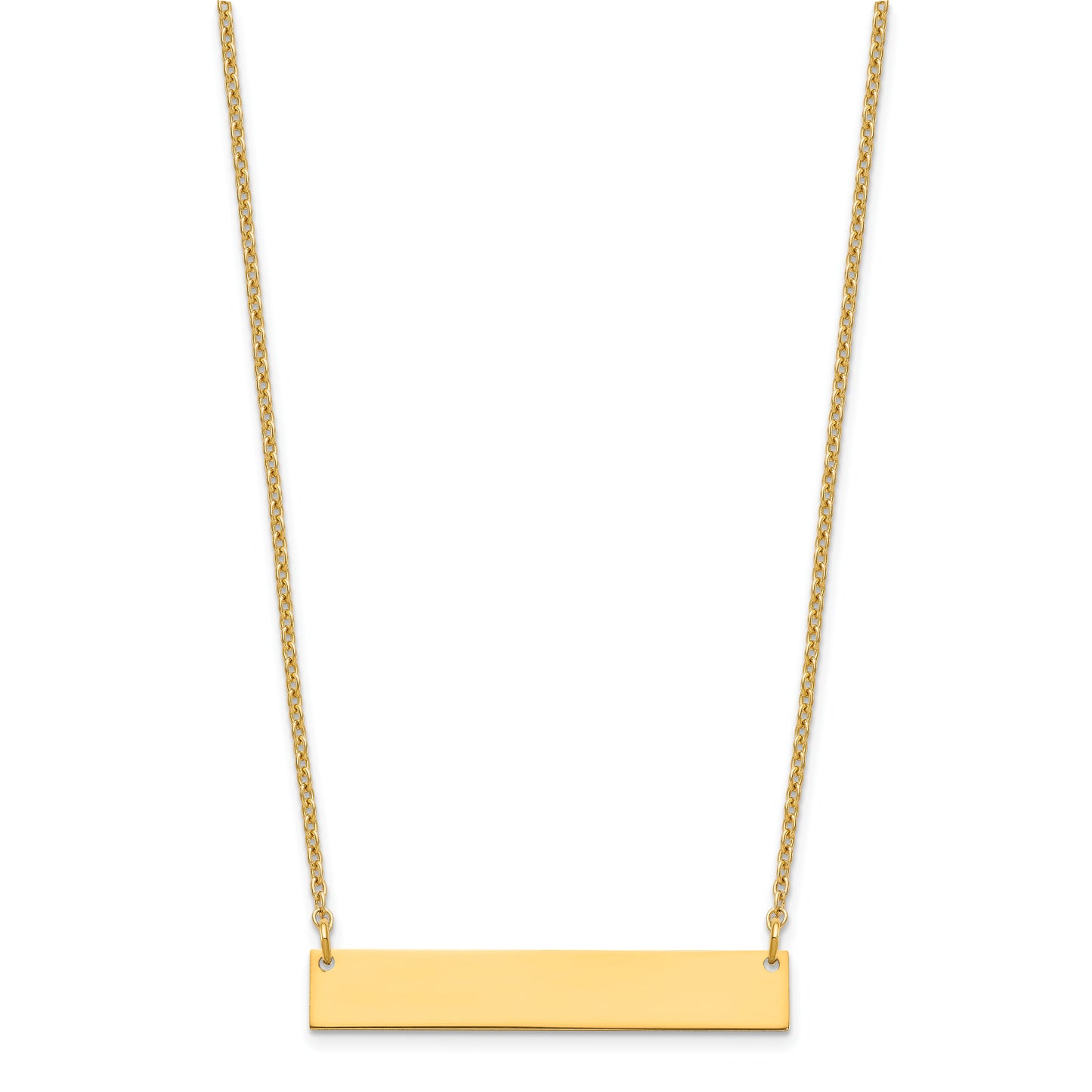 Sterling Silver Gold plated Medium Polished Blank Bar Necklace
