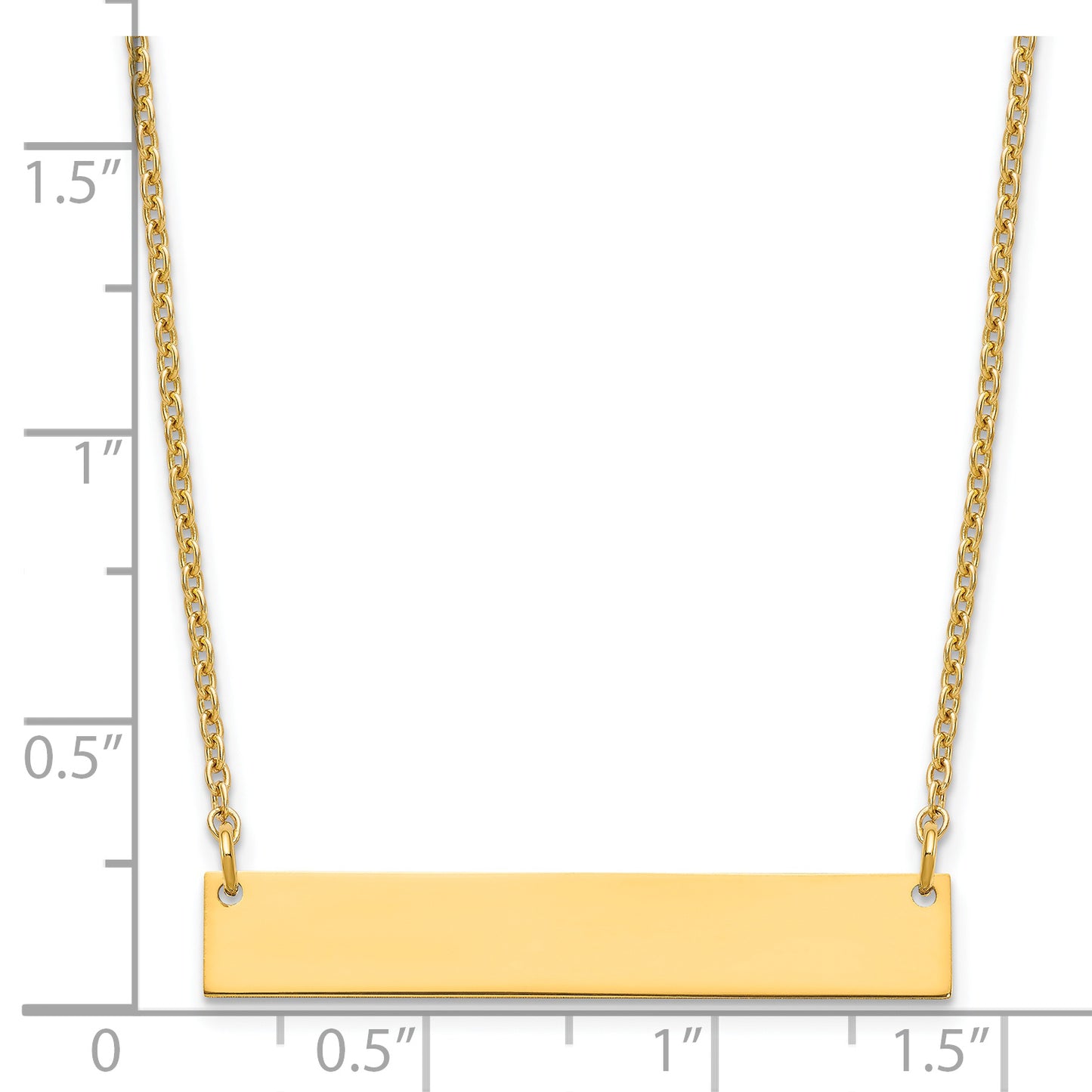 Sterling Silver Gold plated Medium Polished Blank Bar Necklace