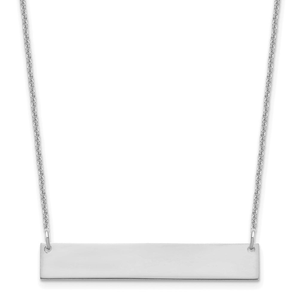 10K White Gold Medium Polished Blank Bar Necklace