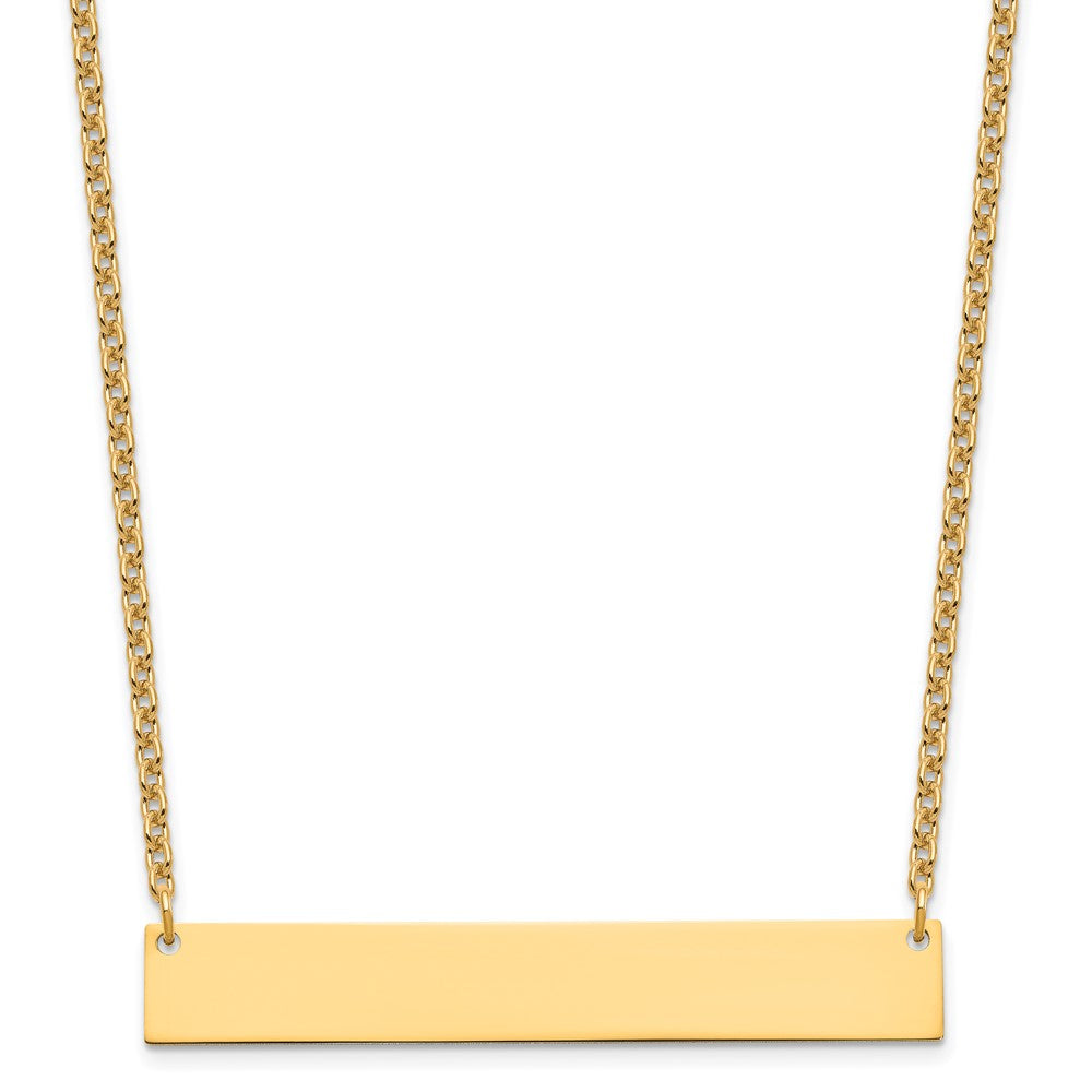 Sterling Silver Gold plated Large Polished Blank Bar Necklace